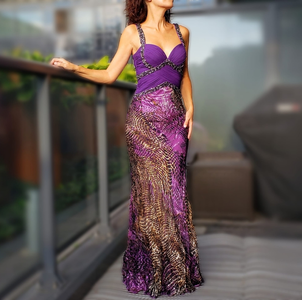 Gorgeous Nina Austin Silk Evening Gown in mint condition!!